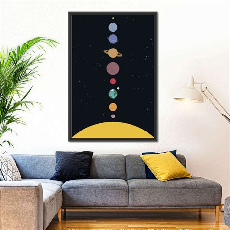 Lined Up Solar System Planets Wall Art | Digital Art