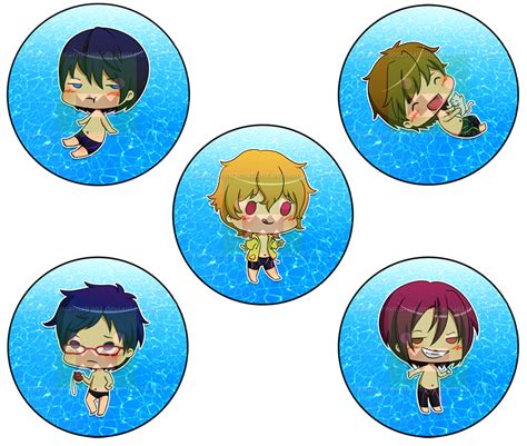 Free Swimming Anime Buttons Set By Reincarnationz On Deviantart