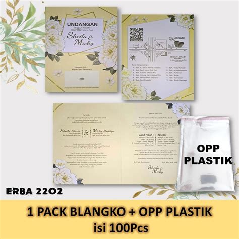 Jual ERBA 2202 OPP PLASTIK Blangko Undangan Kosongan ERBA Undangan