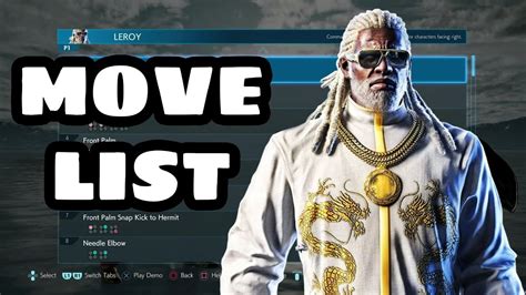 Tekken 7 Leroy Smith Move List Command List YouTube