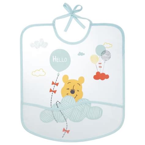 Disney Winnie l Ourson Bavoirs 1er âge avec poche Funshine Imprimé