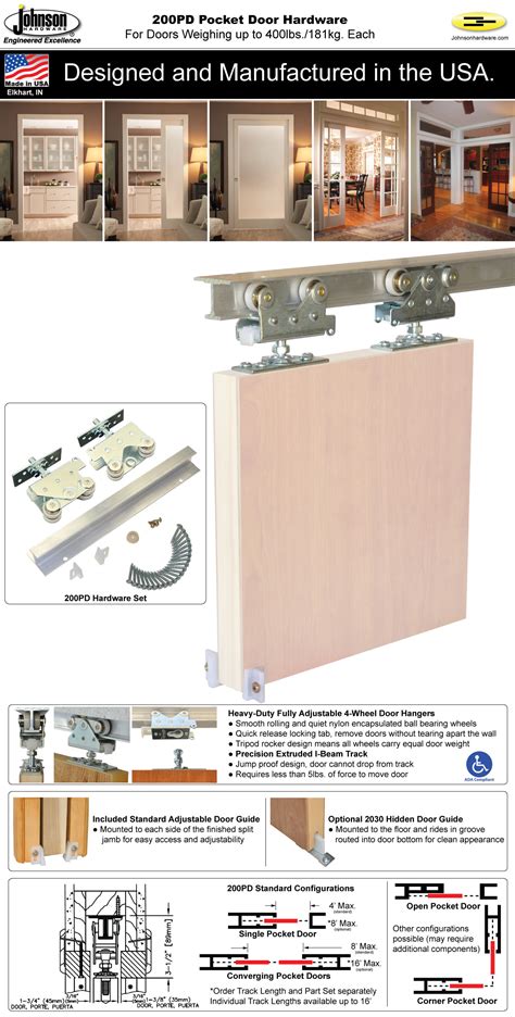 Johnson Hardware 200PD Pocket Door Hardware Johnsonhardware