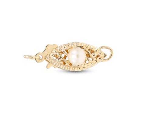 Filigree Pearl Fishhook Necklace Clasp Pearl Clasp