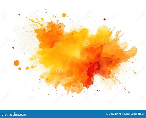 Vibrant Orange Watercolor Splash On White Background Stock Illustration