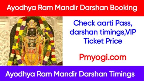 Ayodhya Ram Mandir Darshan Bookingcheck Aarti Pass Darshan Timings