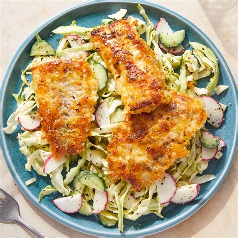 Recipe Crispy Wild Alaskan Pollock With Creamy Cucumber Radish Slaw