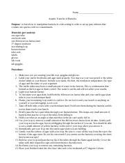 Aseptic Transfer Lab.doc - Name Aseptic Transfer of Bacteria Purpose ... 