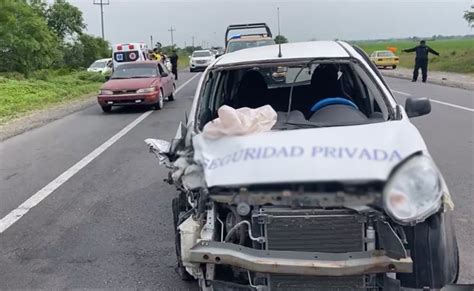 Fuerte Choque Deja Como Saldo A Dos Conductores Lesionados En La Carretera Reynosa San Fernando