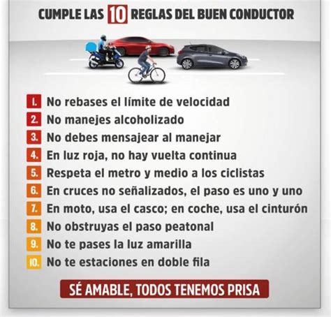 ¿cuáles Son Las Reglas Del Buen Conductor Tips De Madre