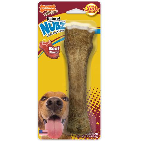 Nylabone Nubz Natural Long Lasting Edible Beef Dog Chews Beef Flavor X