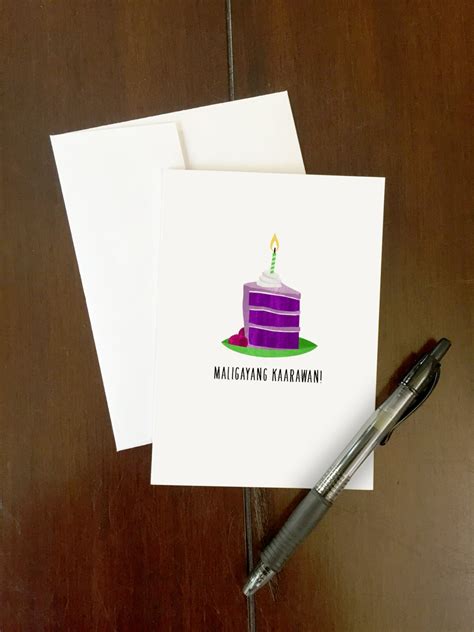 Maligayang Kaarawan Greeting Card Ube Cake Purple Yam