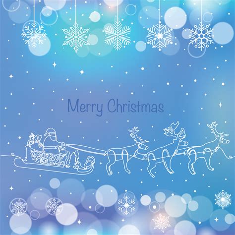 Vector Cartoon Sleigh With Reindeer Santa Claus Sleigh Christmas Element With Cute Deers