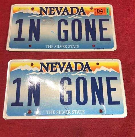 Set Of 2 Nevada 2012 Yard Personalized License Plate 1N