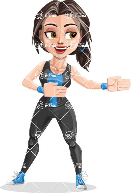 Cute Fitness Woman Cartoon Vector Character Aka Marina Show 2