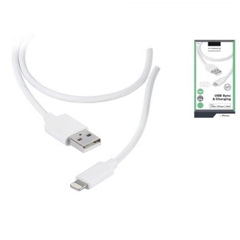 Vivanco Lightning Till USB Kabel 0 2 Meter Vit SkalHuset Se