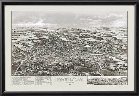 Ipswich MA 1893 Restored Map | Vintage City Maps