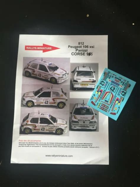 Decals Peugeot Panizzi Tour De Corse Rallye Rally Wrc Eur