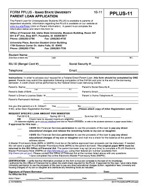 Fillable Online Isu FORM PPLUS IDAHO STATE UNIVERSITY Fax Email Print