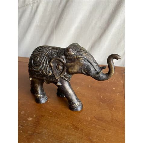 Antique Bronze Elephant Statue | Chairish