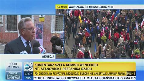 Warszawa Manifestacja PO Nowoczesnej I KOD TVN24