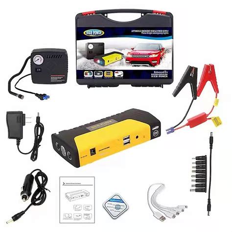 Booster Starter Avviatore Batteria Auto Moto Emergenza Con Compressore