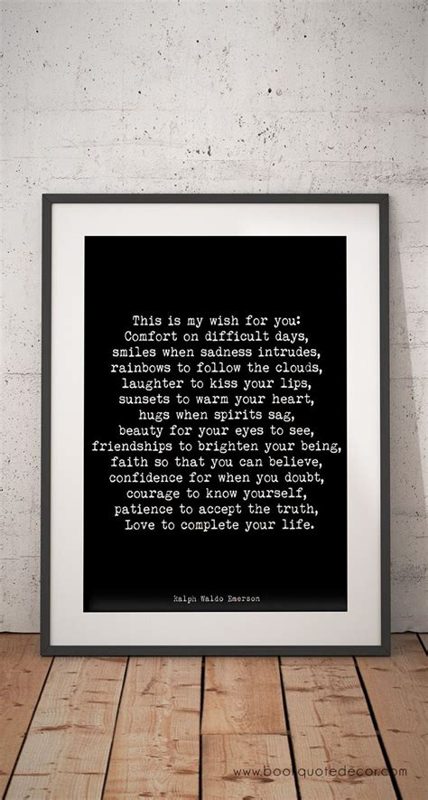 Emerson Inspirational Quote Print Featuring A Ralph Waldo Emerson Quote