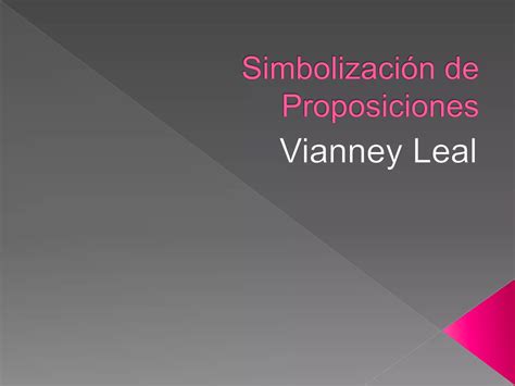 Simbolizaci N De Proposiciones Ppt