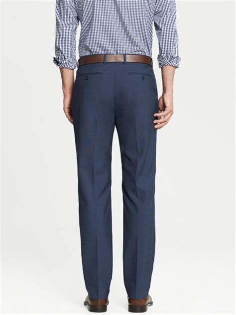 Banana Republic Tailored Slim Fit Navy Wool Dress Pant In Blue For Men