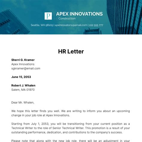 Free Hr Letter Templates Prntbl Concejomunicipaldechinu Gov Co