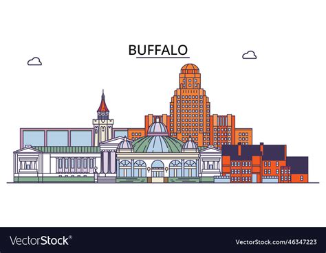 United states buffalo tourism landmarks Royalty Free Vector