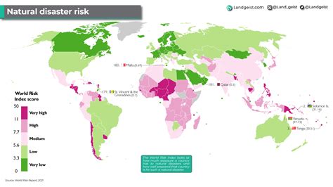 How Much Are Countries At Risk From Natural Disasters According To The