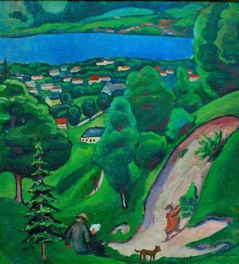 Kunstdruck Landschaft Am Tegernsee Von Macke August