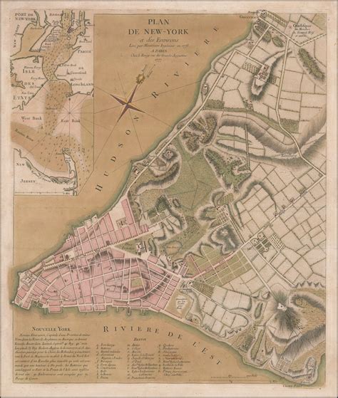 Plan De New York Et Des Environs Leve Par Montressor 1775 Barry Lawrence Ruderman