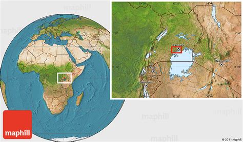 Satellite Location Map of Entebbe