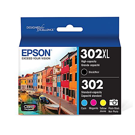 Epson 302XL Black302 Claria Premium Tri Color High Yield Ink Cartridges