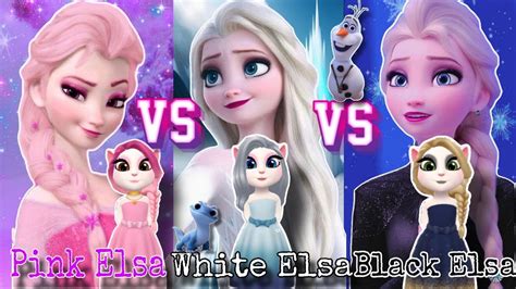 My Talking Angela 2 Frozen Elsa Black 🖤 Vs Frozen Elsa Pink ♥️ Frozen Elsa White 🤍 Cosplay