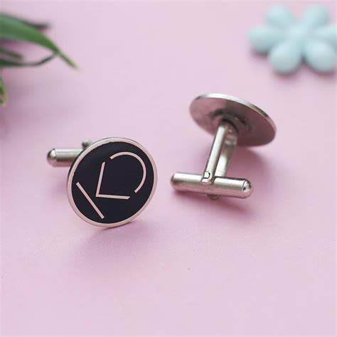 Personalized Initials Cufflinks with Colored Background | Pin It Up