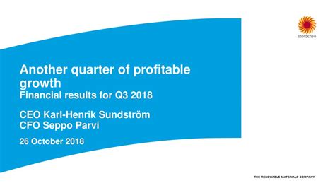 Stora Enso Oyj 2018 Q3 Results Earnings Call Slides Otcmkts Seojf Seeking Alpha