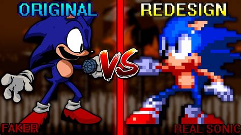 Fnf Vs Sonic Exe 2 0 Faker Black Sun Original Vs Redesign Exe