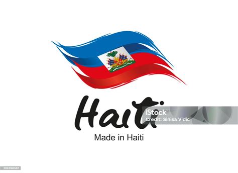 dibuat  haiti bendera tulisan tangan tipografi huruf logo label