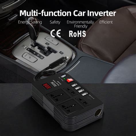 Car Battery Inverter 12v To 220v Digital Display Solar Car Inverter