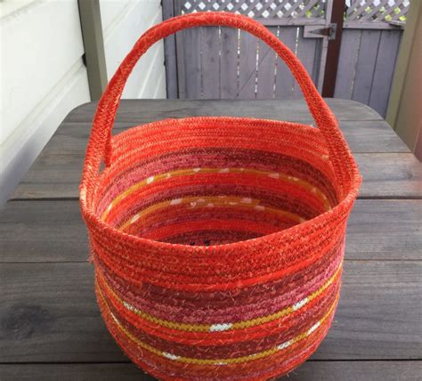 Orange Fabric Covered Clothesline Basket Etsy