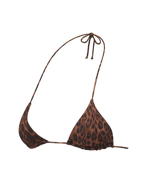 Leopard Print Triangle Bikini Top Bikinis Bikini Tops Ruched Bikini