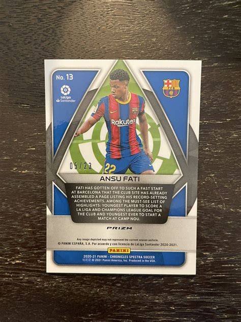 Panini Chronicles Spectra Soccer Ansu Fati Fc Barcelona Cracked