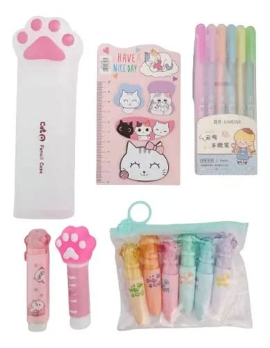 Set Papelería Kawaii Pack 6 Productos Cuotas sin interés