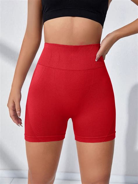 Yoga Basic Wide Waistband Sports Shorts SHEIN USA