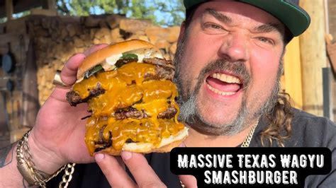 Massive Texas Wagyu Smash Burger On The Santa Maria With Oak And