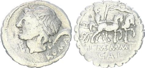 Denar serratus 106 v Chr Römische Republik Denar L Memmius Galeria