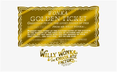 Willy Wonka Golden Ticket Png