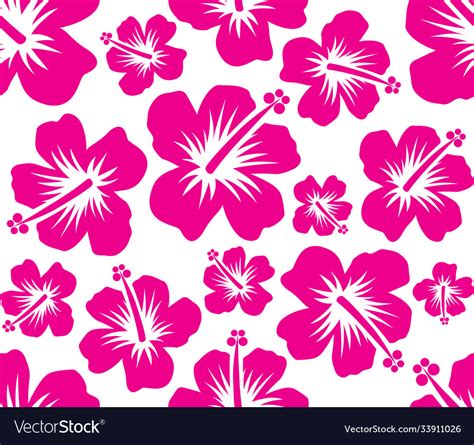 Hibiscus Hawaii Flower Seamless Pattern Royalty Free Vector